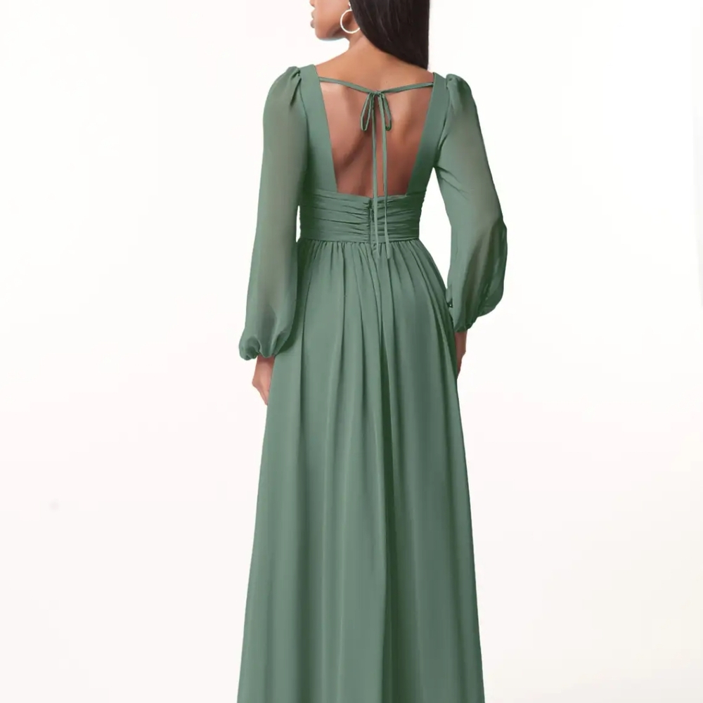 Azazie Eucalyptus Chiffon Dress